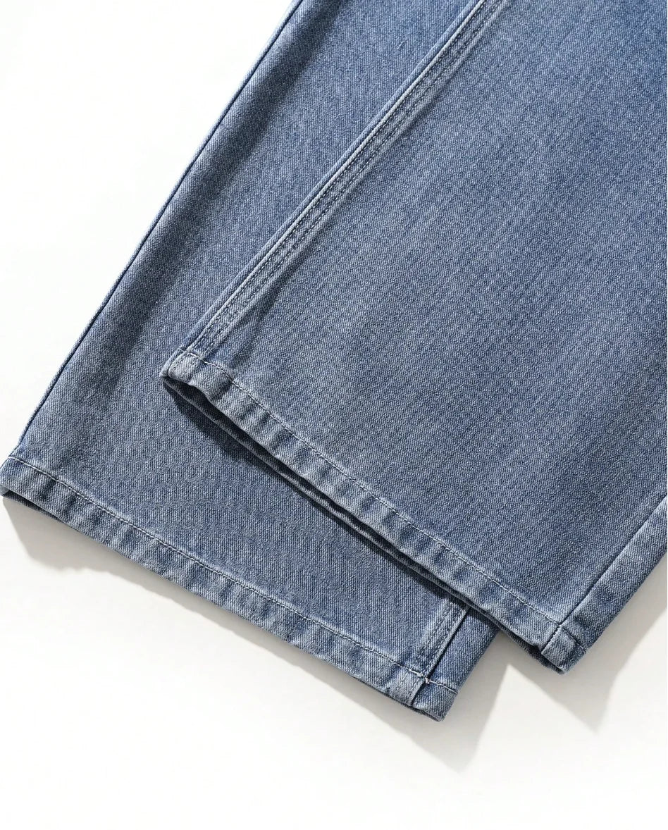 Voguable  Mens' Fashionable Straight Leg Jeans - Loose Fit, Casual Trend, Hip-Hop Street Dance Inspired, Skateboard Cycling Sports Style voguable