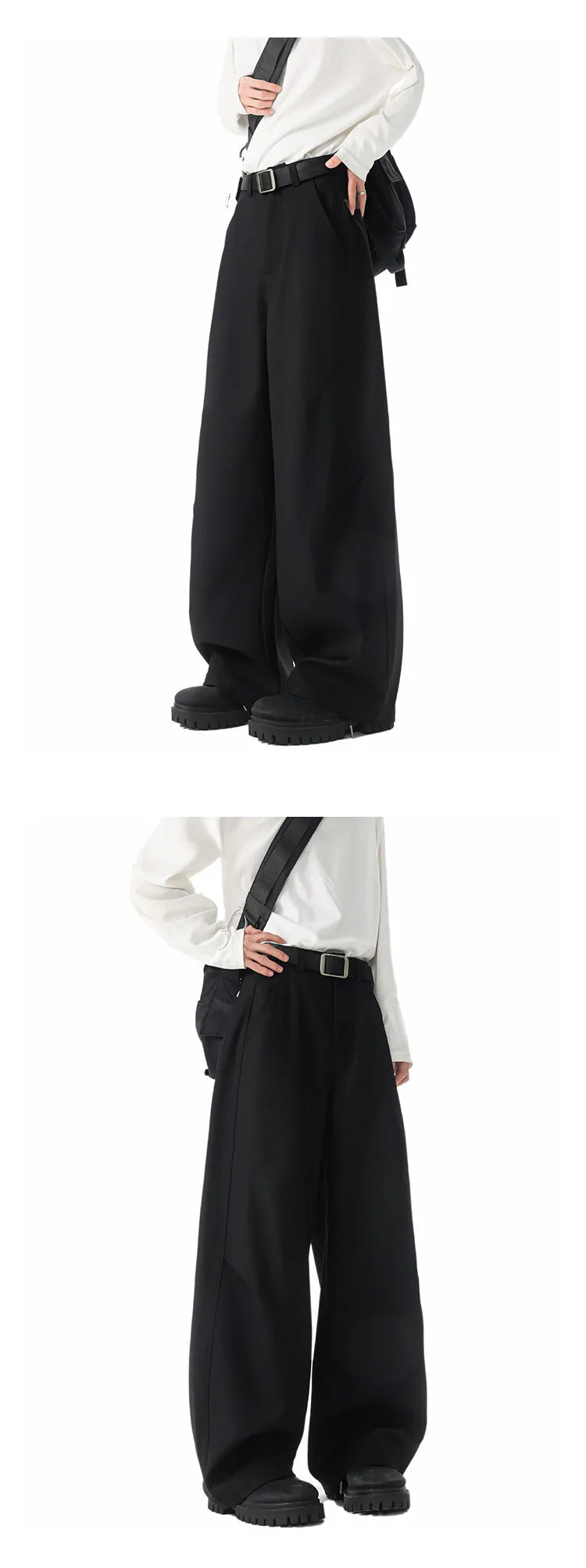 New Pants Men Fashion Casual Solid High Street Simple Hip-hop Wide Leg Trousers All-match Korean Style Loose Temperament College voguable