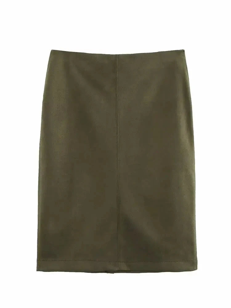 2025 New Fashion Women Green Suede Jacket Spring Lapel Long Sleeve Zipper Oversize Bomber Coat Chic Female High Street Outerwear voguable