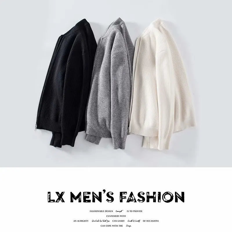 2023 Men Spring Autumn Warm Cardigan Men Zipper Sweaters Jackets Mens Slim Fit Knitted Sweatercoat Thick Cardigan Sweater Coat voguable
