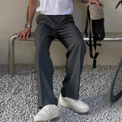 Voguable Gray Suit Pants Men Fashion Business Society Men Dress Pants Korean Loose Straight Pants Men Office Formal Trousers M-2XL voguable