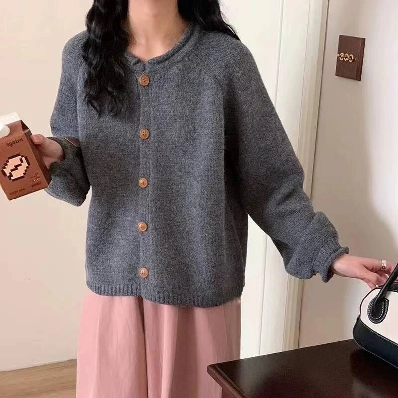 Button Up Cardigan Sweater for Women Cozy Knitted Long Sleeve Single Breasted Sweater Jacket Autumn Winter Casual Chic Outfit voguable