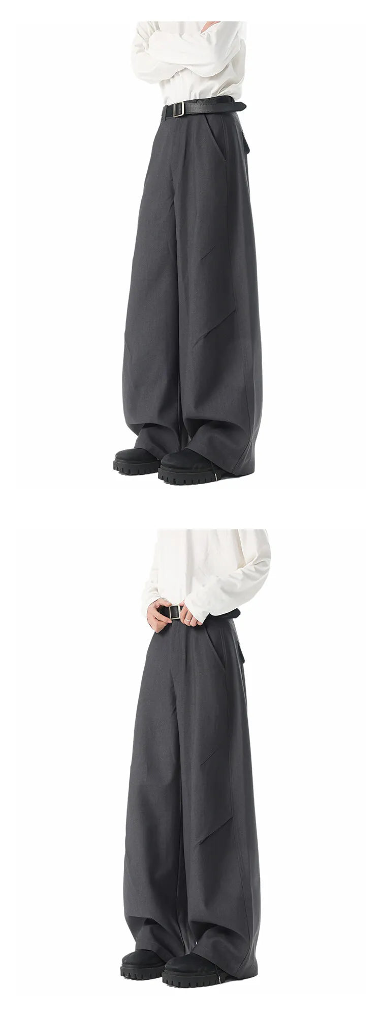 New Pants Men Fashion Casual Solid High Street Simple Hip-hop Wide Leg Trousers All-match Korean Style Loose Temperament College voguable