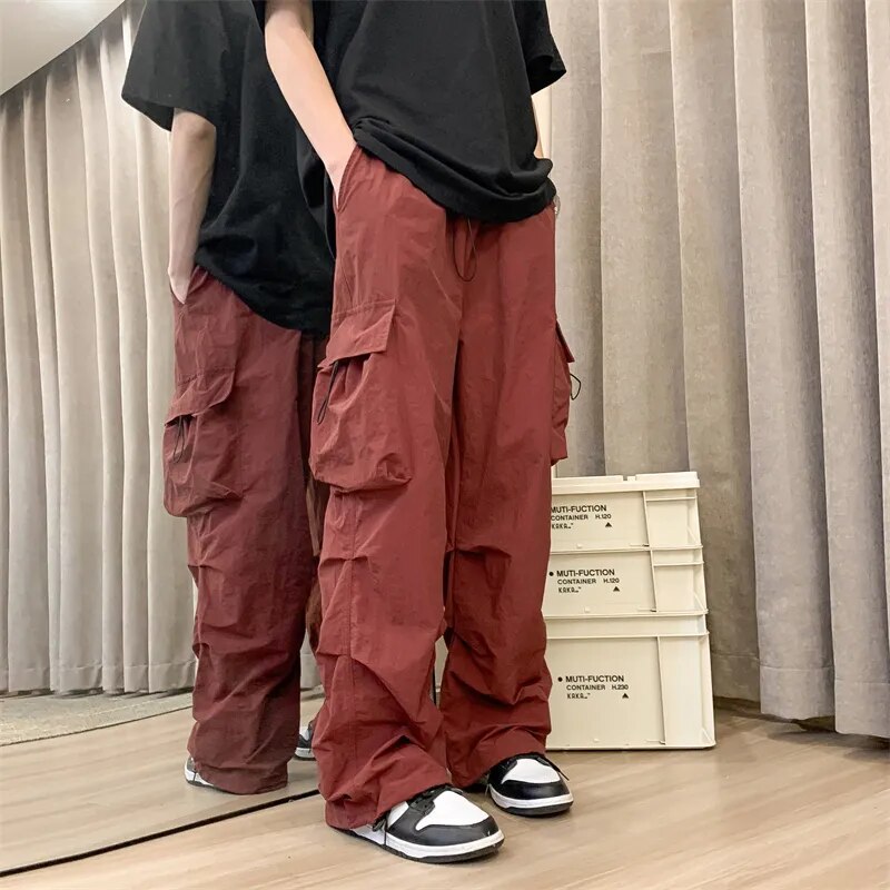 Men Casual Cargo Pants Streetwear Big Pocket Baggy Mopping Trousers Harajuku Hip Hop Loose Women Wide Leg Pants Overalls voguable