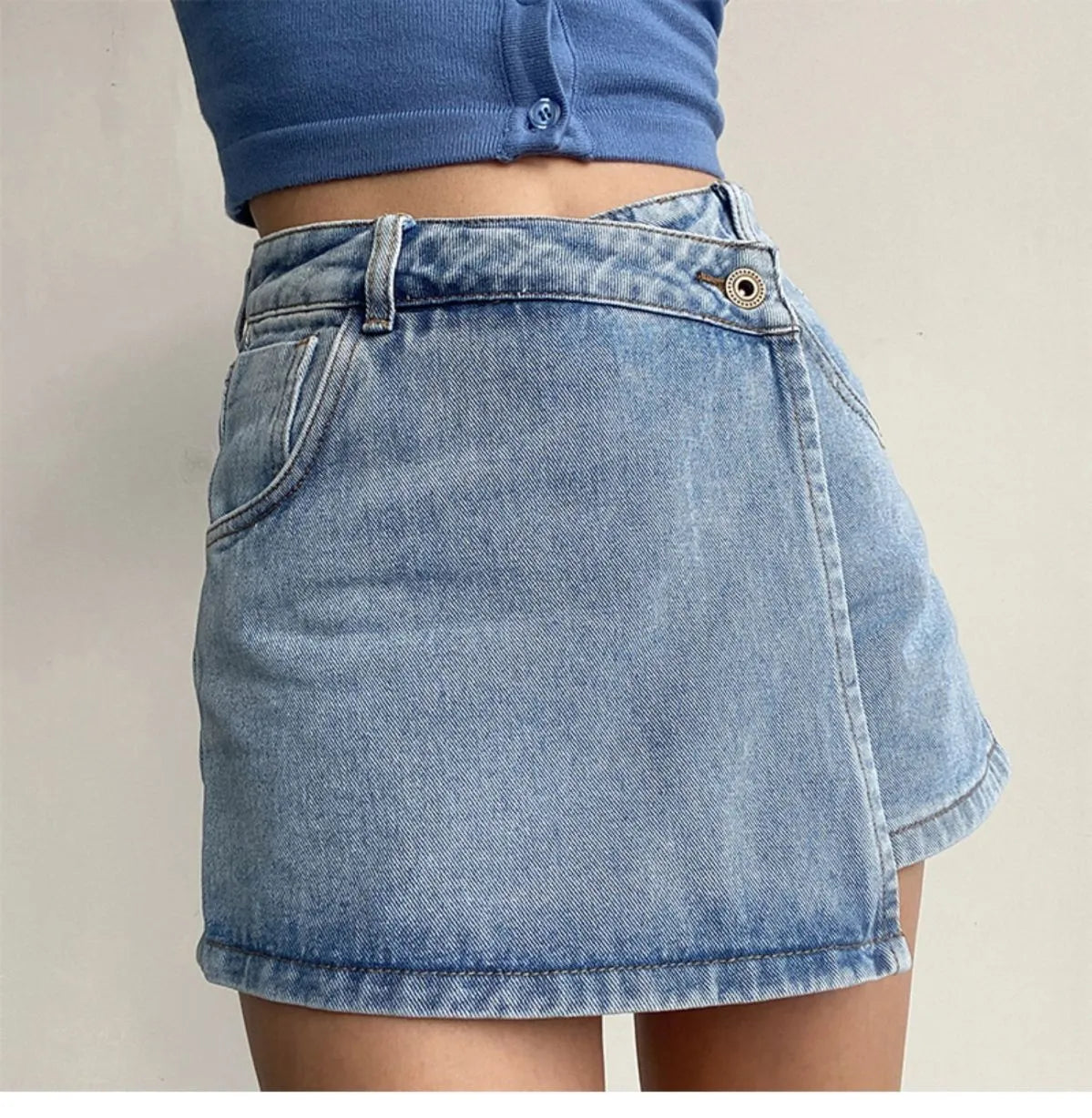 Mini Denim Skirts Women Slim Chic Vintage New Summer Asymmetrical Hotsweet Streetwear Design Ulzzang Student Harajuku Y2k Faldas