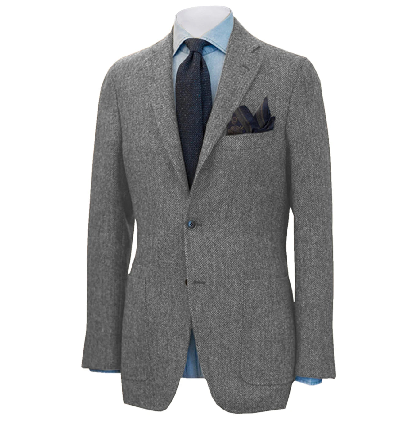 Men's Suit Brown Blazer Prom Tuxedos Herringbone Wool Tweed Single Breasted Formal Bussiness Jacket for Wedding（Only Coat） voguable