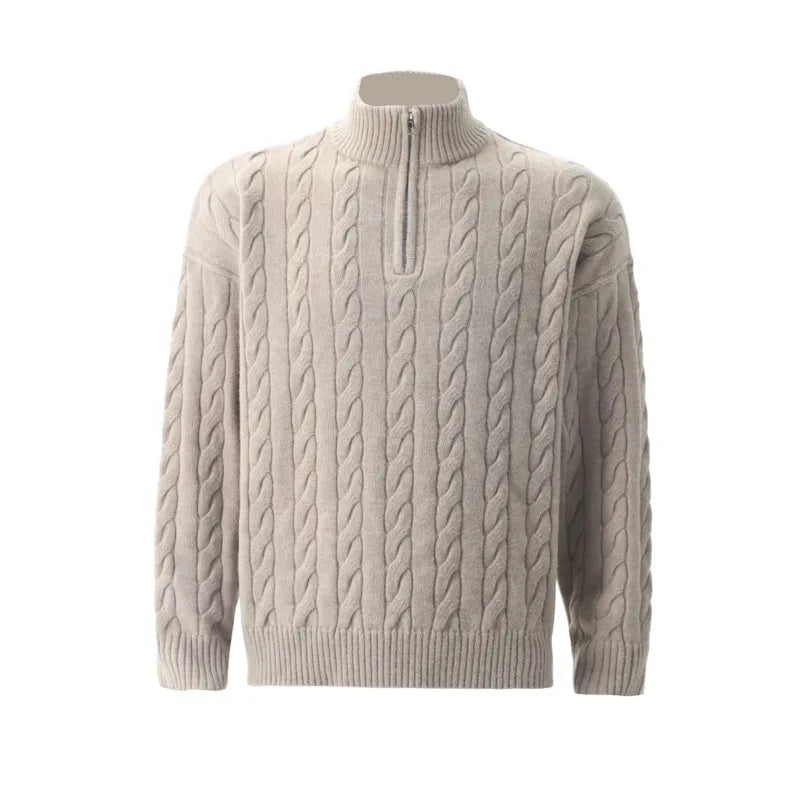Winter Sweater Men Warm Fashion Casual Zipper Knitted Pullover Men Korean Loose Long Sleeved Sweater Mens Jumper Clothes M-2XL voguable