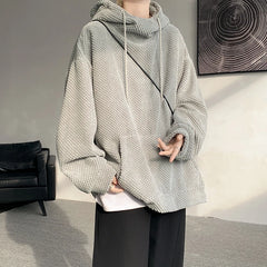 Voguable  Harajuku Corduroy Hoodies Men High Quality Streetwear Loose Y2k Hip Hop Hooded Sweatshirts Couple Clothing Female Pullovers voguable