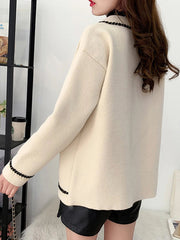 Autumn Women Coat Long Sleeve Breasted Single Korean Soft Fashion Button Wool Jacket White Black Winter Casual Lady Clothes voguable