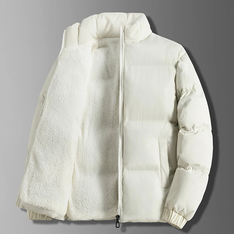 2023 Winter Men Jacket Autumn Warm Fleece Fashion Thicke Cotton Padded Jackets Stand Collar Casual Coats Windproof Plus Size 6XL voguable