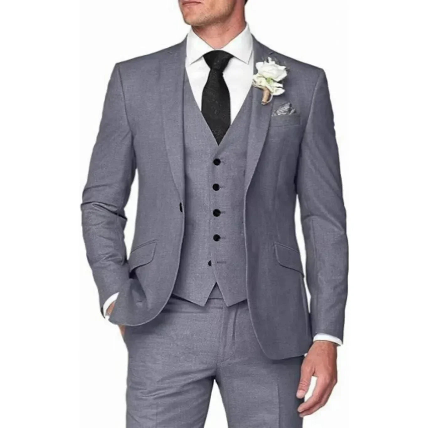 Voguable  Classic Men's 3pcsTuxedo Suit Colorful Blazer Vest And Pants Set Single Button High-Quality Men's Costume for Formal Occasions voguable