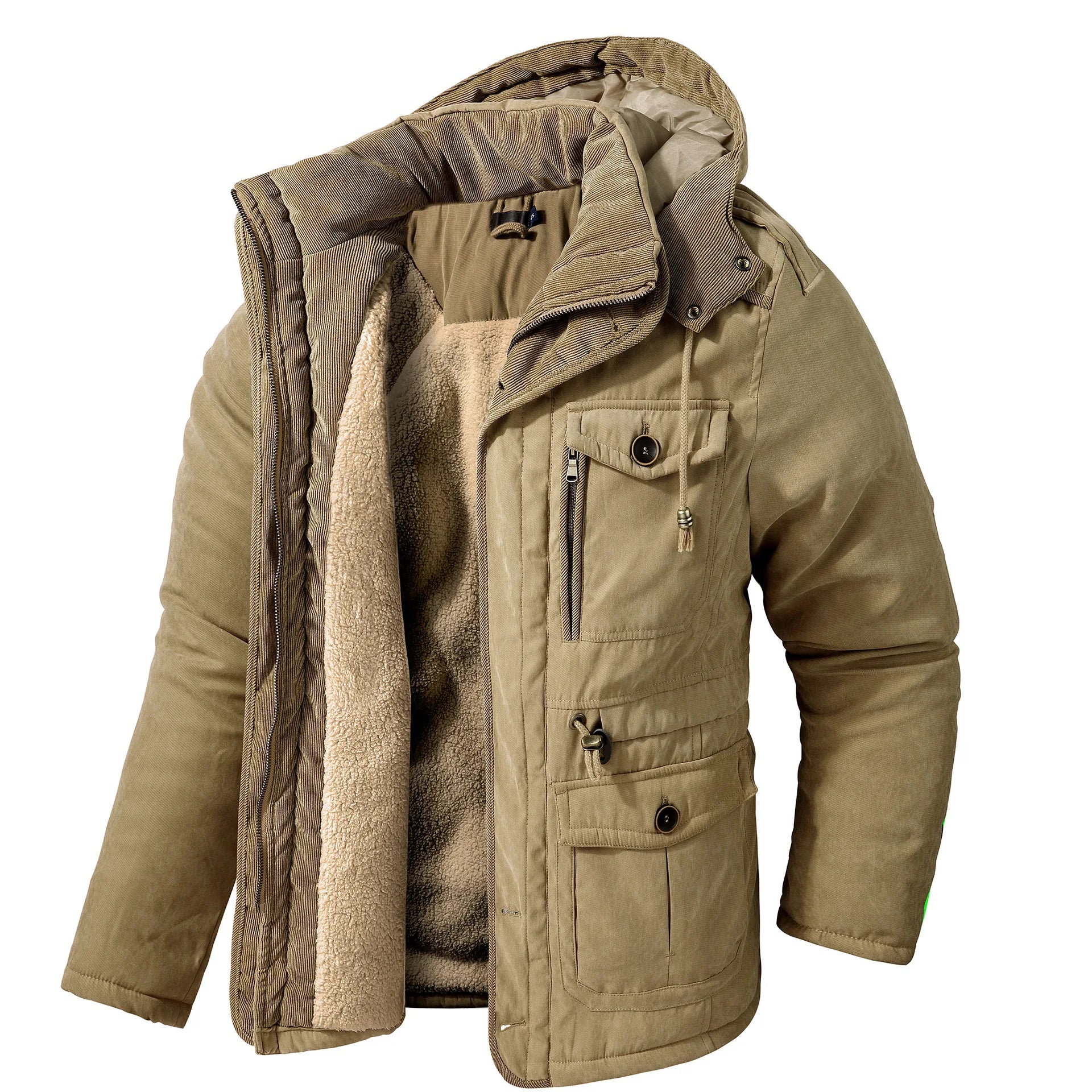 Winter Fleece Parkas Men Warm Windproof Jackets Thick Hooded Parka Coat Mens Fur Linner Outerwear Casual Cotton Padded Jacket voguable