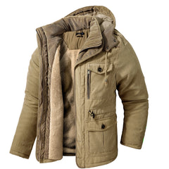 Winter Fleece Parkas Men Warm Windproof Jackets Thick Hooded Parka Coat Mens Fur Linner Outerwear Casual Cotton Padded Jacket voguable