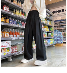 Men Korean Fahions Wide Leg Pants  Men Black Loose Casual Harem Pants Japanese Streetwear Joggers Sweatpants 5XL voguable