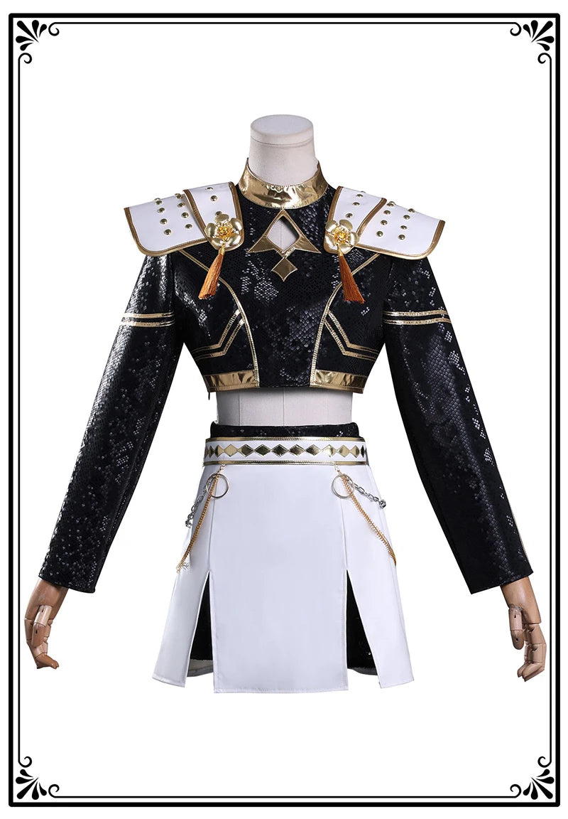 Black Golden Rumi Zoey Mira Cosplay Costume Wig Women Suit Halloween Party Role Playing Outfit voguable