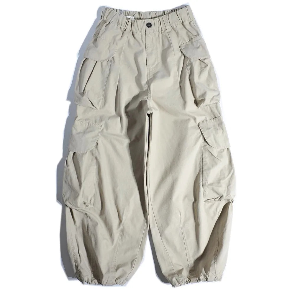Voguable  Heavyweight Wide Leg Workwear Trousers CityBoy Hong Kong Style Multi-Pocket Loose Straight Casual Shape Men's Pants voguable