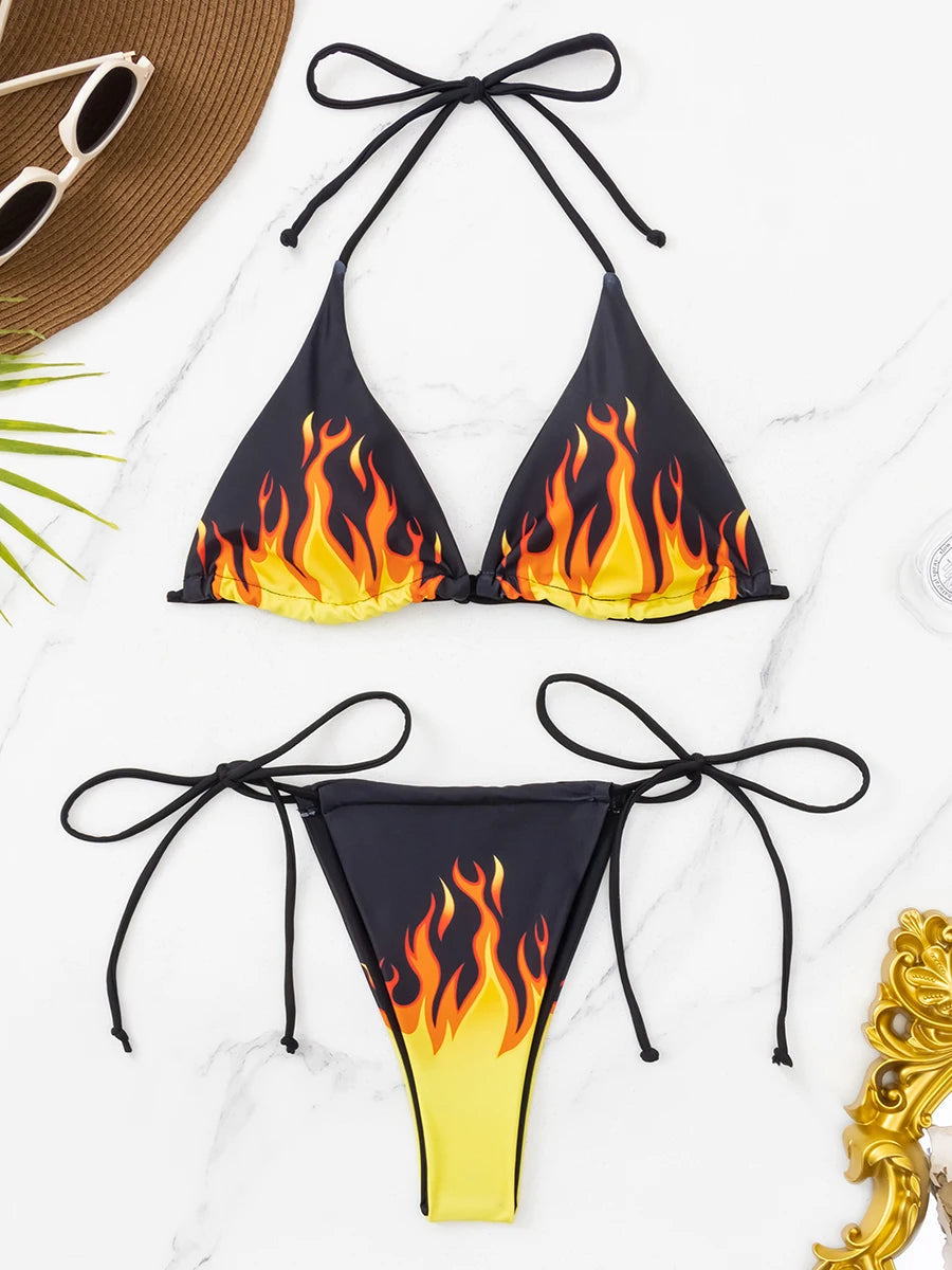 Voguable  Triangle String Bikini Women Brazilian Thong Halter Swimsuit Sexy Swimwear Female Bathing Swimming Swim Suit Beachwear voguable