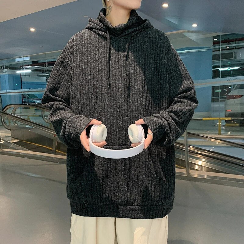 Sweater Men Spring Autumn Men's Hooded Sweater Casual Pullover Warm Knitted Sweatercoat Pull Homme Plus Size 3XL Streetwear voguable