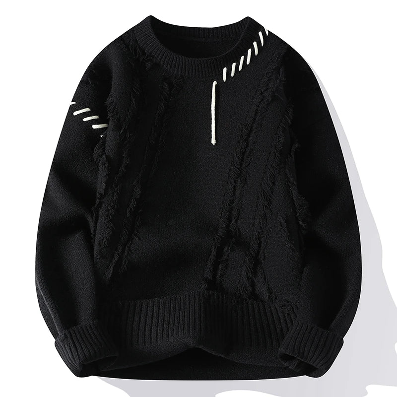 Voguable  Autumn Winter Warm Men Sweaters Fashion Turtleneck Patchwork Pullovers New Korean Streetwear Pullover Casual Men Clothing voguable