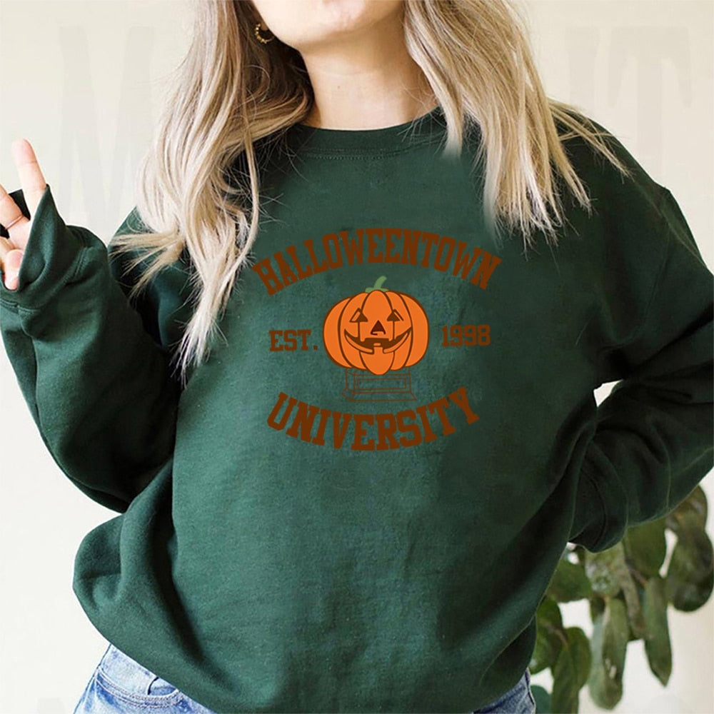 HalloweenTown 1998 Sweatshirt Halloweentown University Hoodie Halloween Party Sweater Vintage Fall Pumpkin Crewneck Sweatshirts voguable