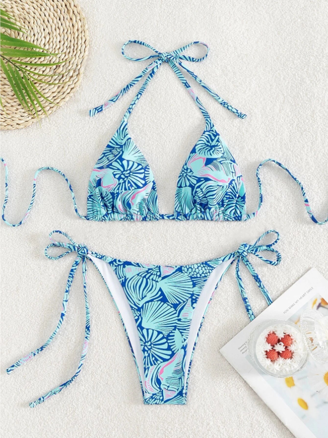 Voguable  Triangle String Bikinis Printed Swimwear Female Sexy Brazilian Swimsuit Women Bathers Bathing Swimming Swim Suit Beachwear voguable