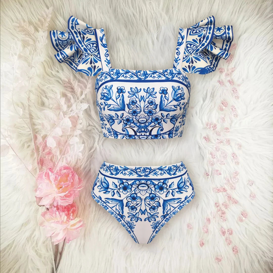 New High Waist Bikini Swimwear Women Swimsuit Push Up Bikinis Women Bathing Suit Biquini Ruffle Bikini Summer Beach Wear voguable