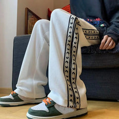 Men Pants Shrink Resistance Absorb Sweat Casual Trousers Drawstring Elastic Waist Waffle Grid Spring Sweatpants Men's Clothing voguable