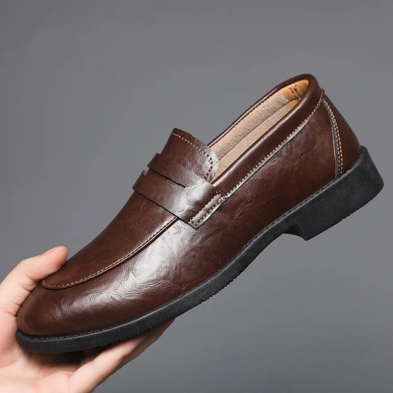 Voguable  Lightweight Mens Loafers Summer Solid Color Round Toe Non Slip Comfort Casual Shoes Breathable Driving Office Black Beige voguable