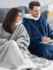 Oversized Hoodie Blanket Women Winter Warm Plush Hoodies Sweatshirt Men Loose Casual Super Long TV Blanket Giant Hoodie Blankets voguable
