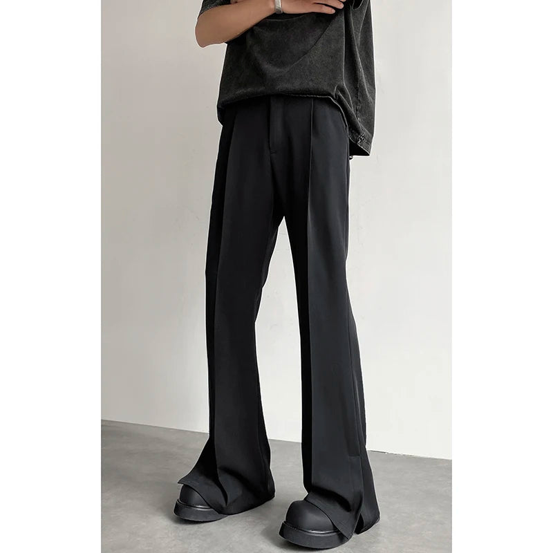 Voguable Brown Black Suit Pants Men Fashion Social Men Dress Pants Korean Loose Casual Flared Pants Men Office Formal Trousers M-2XL voguable