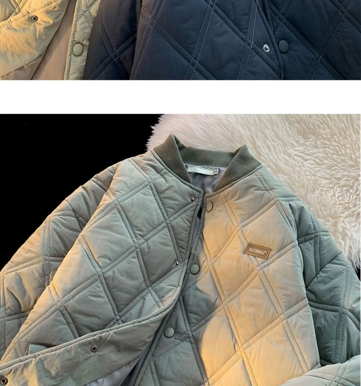 Winter Men's Jacket Stand Collar Thicken Button Windproof Baseball Jackets Casual Solid Warm Couples High Street Padded Clothes voguable