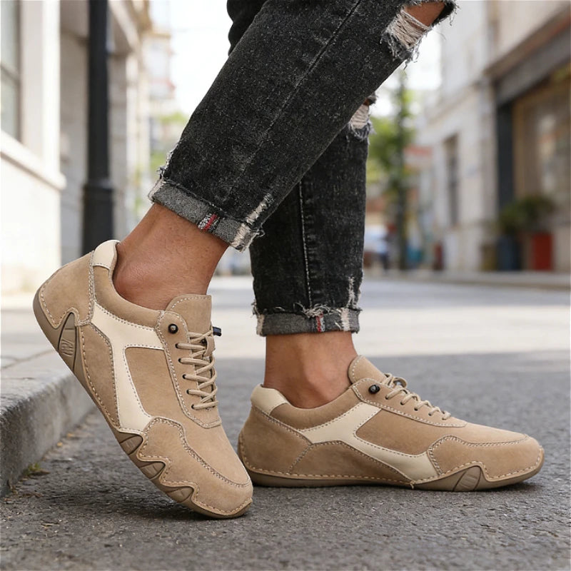 Voguable  New Men's Flat Casual Shoes Handmade PU Leather Comfortable Loafers Outdoor Retro Anti Slip Workwear Shoes Men Zapatillas Hombre voguable