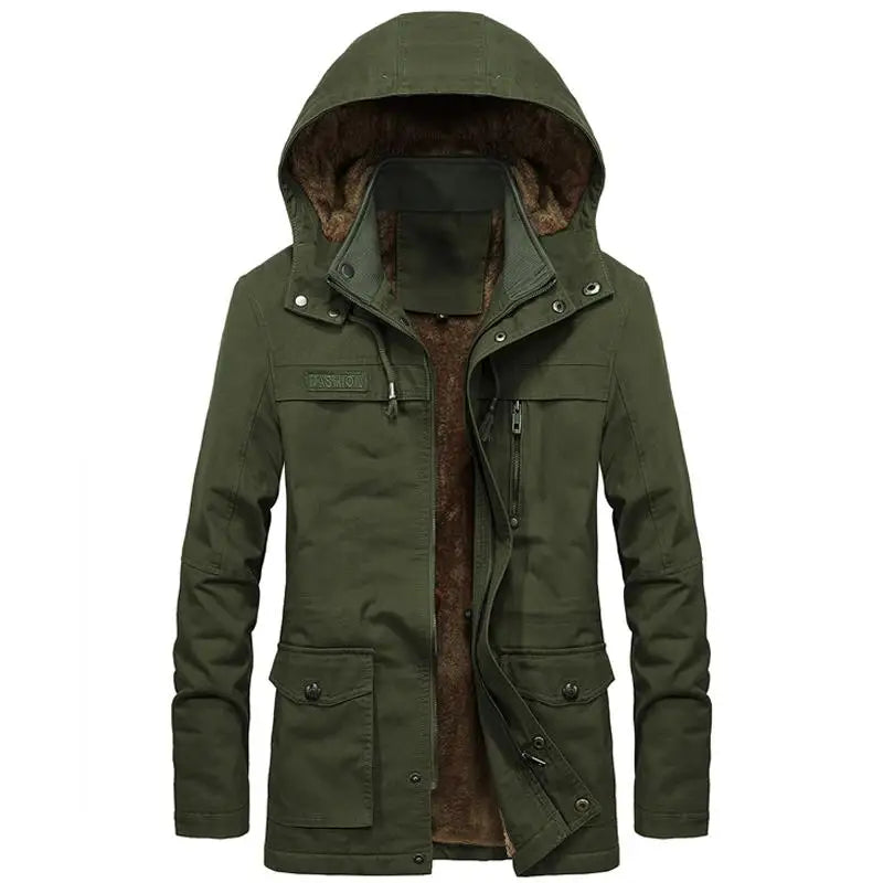 New Military Thick Warm Man Jacket Winter Parkas Casual Cotton Padded Jacket Male Multi-Pocket Fur Hoodies Men Coat Parka Hombre voguable
