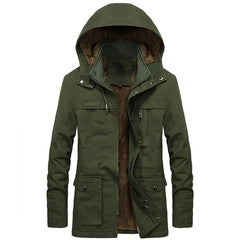New Military Thick Warm Man Jacket Winter Parkas Casual Cotton Padded Jacket Male Multi-Pocket Fur Hoodies Men Coat Parka Hombre voguable