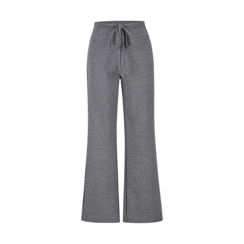 Voguable  Y2K Flared Pants Women Drawstring Casual Micro Flare Lazy Drape Floor Pants Autumn voguable