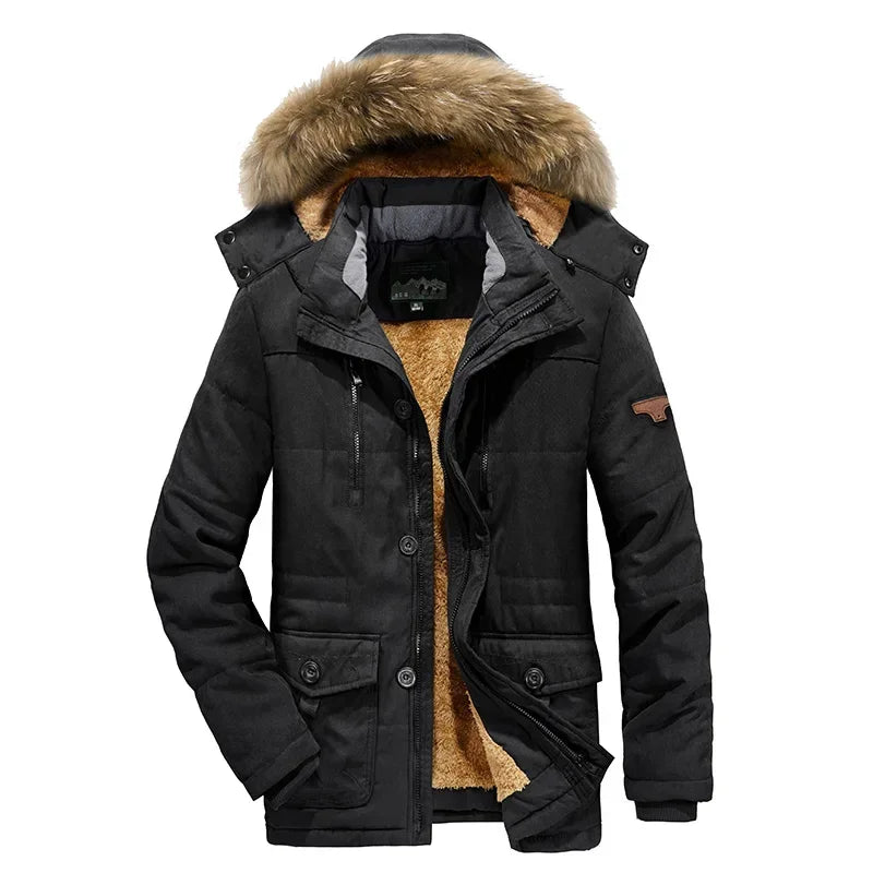 Men Outdoor Jacket Men New Hat Windbreakers Parka Waterproof Fleece Hooded Men's Coats Men's Leisure Velvet Thick Warm Coat voguable
