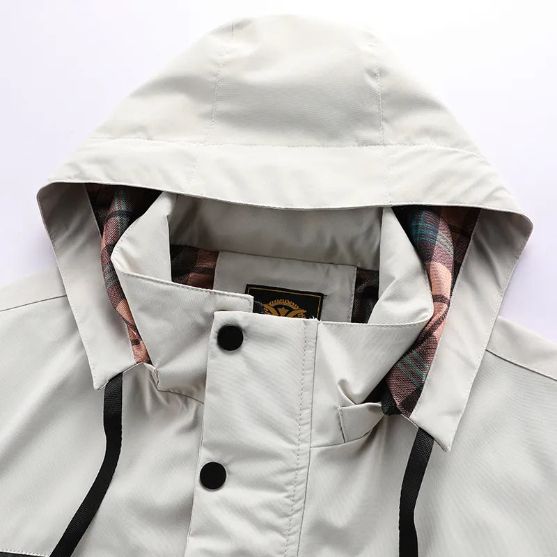 Fashion Men's Casual Windbreaker Jackets Hooded Jacket Man Waterproof Outdoor Soft Shell Winter Coat Clothing Warm Plus Size voguable