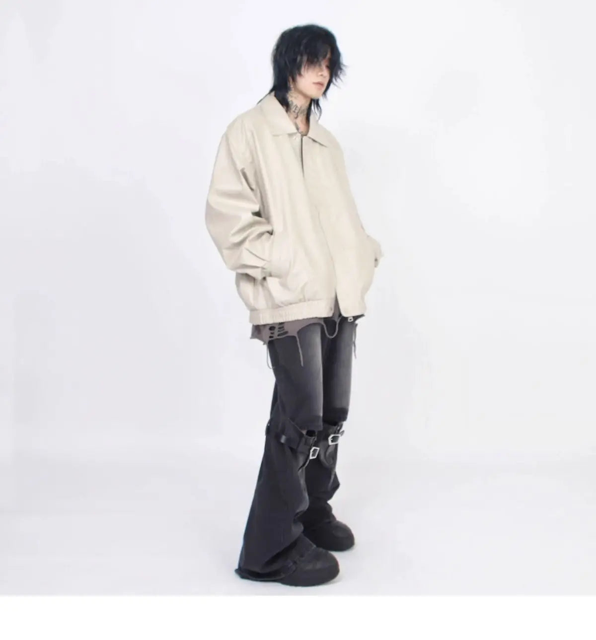 Japanese Street Hot Casual Jacket American Fashion Loose Versatile Lazy Style Spring Autumn Leather Jacket Long-sleeved Coat Men voguable