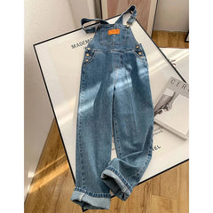 Voguable  Jumpsuits Women Streetwear Denim Overalls Vintage Loose Casual Wide Leg Pants High Waist Strap Straight Jeans Trousers New voguable