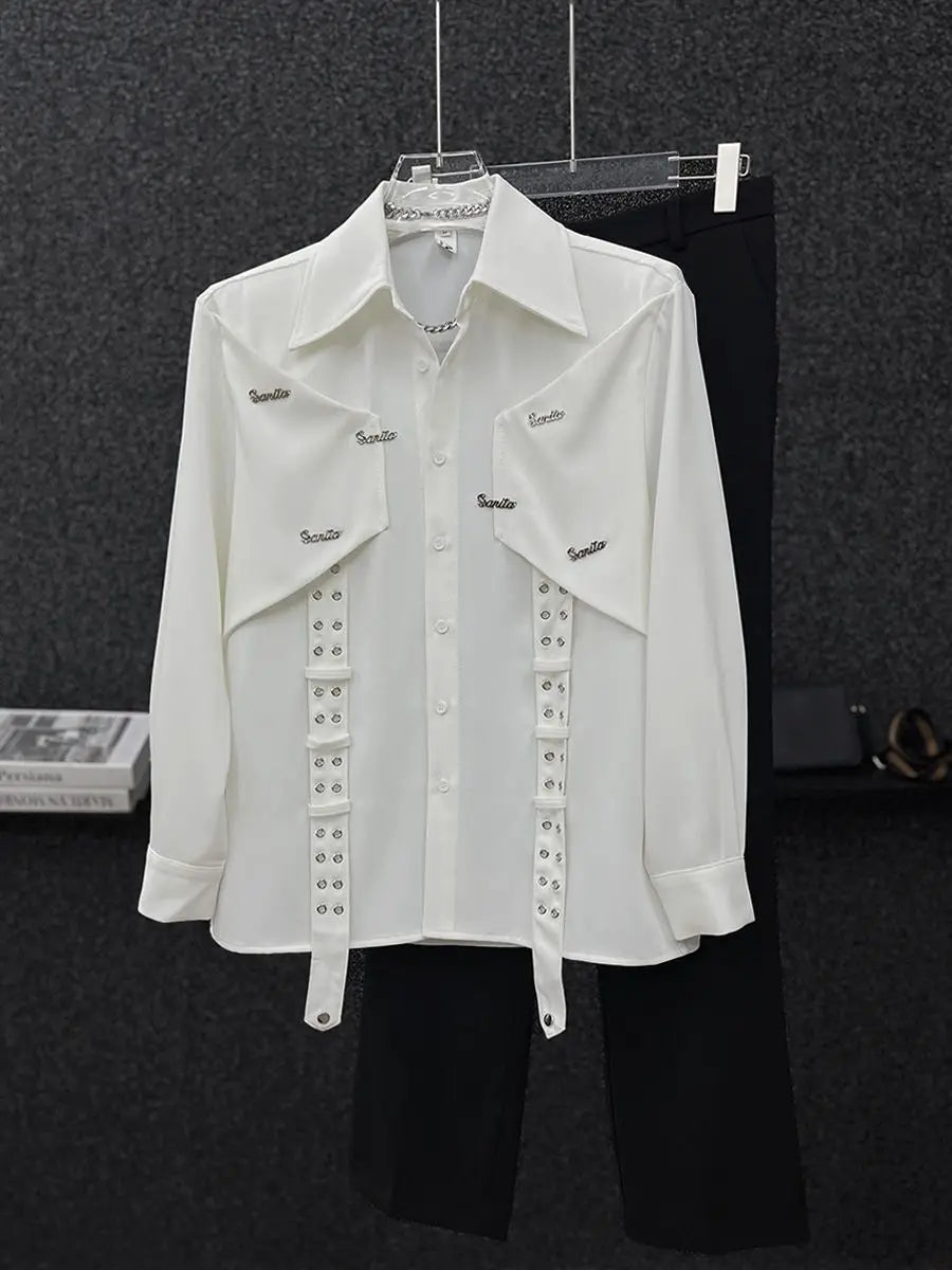 2025 Spring Autumn New High-end Niche Long Sleeve Shirt Men's Fashion Korean Style Fashion Handsome Loose Men's Shirt Aesthetic voguable