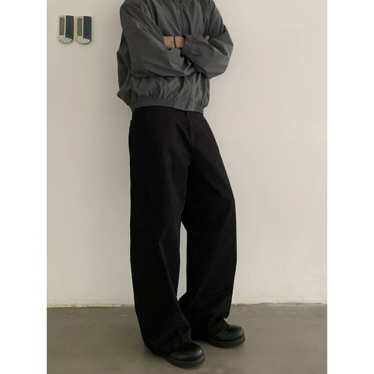 American Retro Curved Loose Work Pants Men Women Korean Elegant Trousers 2025 New High Street Trend High-end Straight Pants Chic voguable