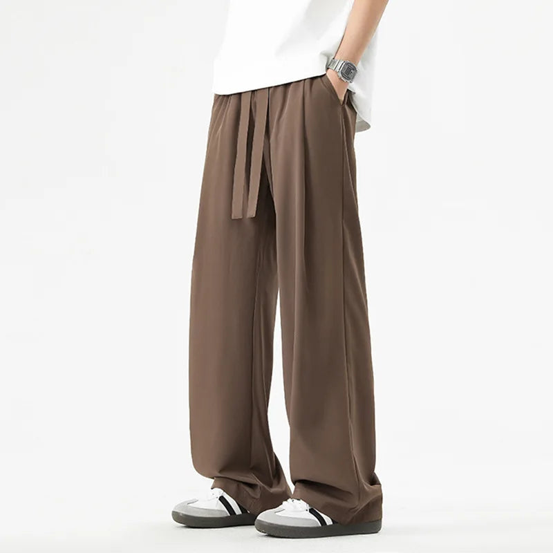 Voguable  Men's Trousers New Spring/summer Loose Straight-leg Casual High-waisted Wide-leg Pants voguable