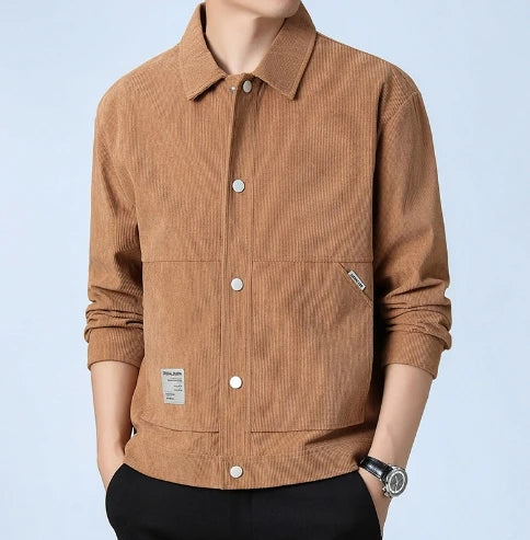Voguable  High-end Men's Corduroy Jackets Autumn Winter Fashion Youth Trend Single Breasted Top Thick Quality Business Coat for Men M-5XL voguable
