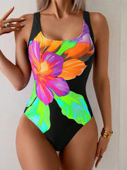 Voguable  Sexy Print High Waist Tight One Piece Swimsuit Women Beach Vacation Bikinis New All Season Backless One Piece Swimsuit voguable