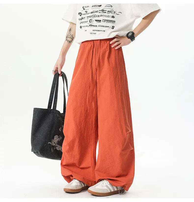 Unisex Pants Wide Leg Athletic Lounge Pants Spring Summer Lightweight Stretch Waist Casual Sportswear Joggers Loose Thin Comfort voguable