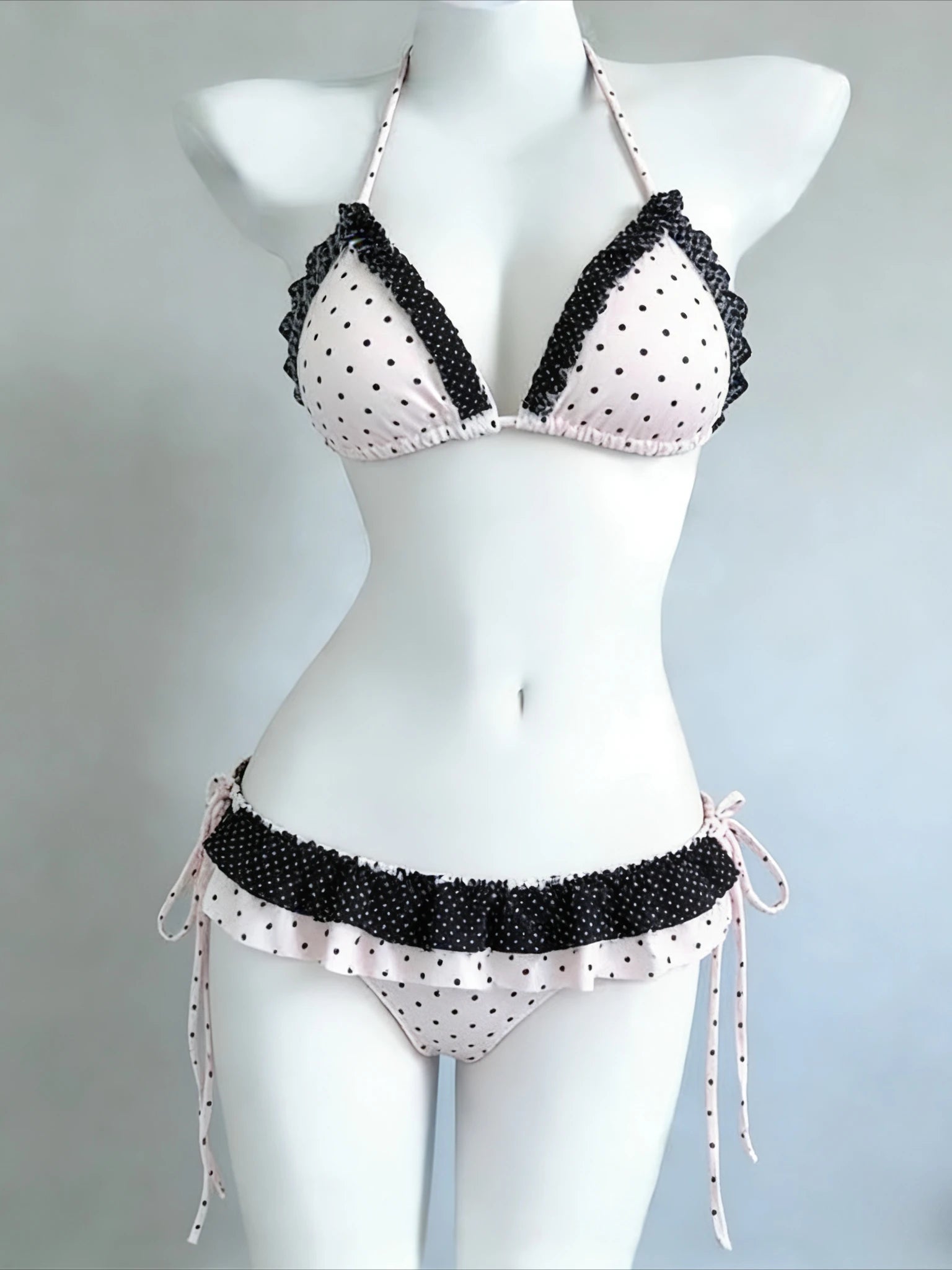 Voguable  Sexy Stylish Lace Up Cut Out 3 Piece Bikini Set Women High Stretch Quick Dry Trendy Beach Outfit Summer Vacation Swimwear New voguable