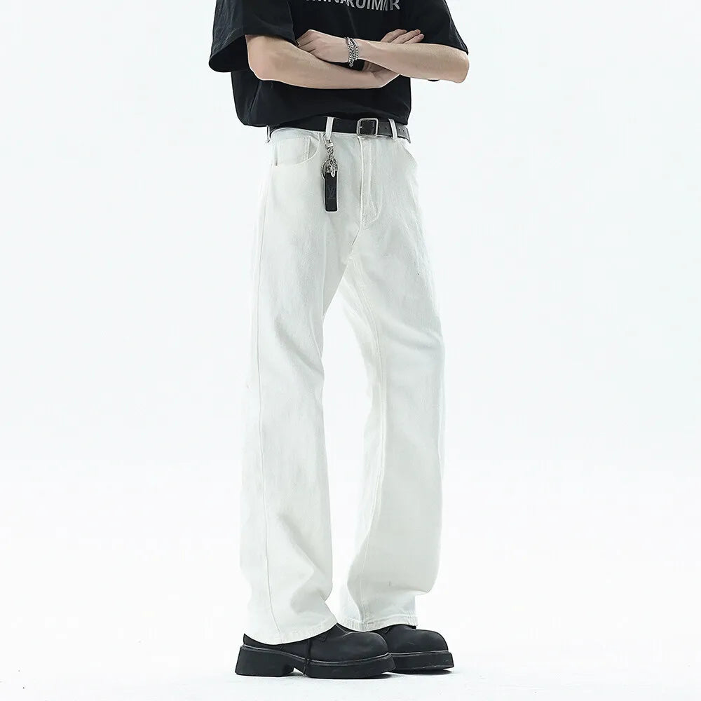 Mens Classic Straight Leg Solid Jeans Trending Best Selling Comfort Fit Casual Vintage Denim Trousers Fashion Wholesale white voguable