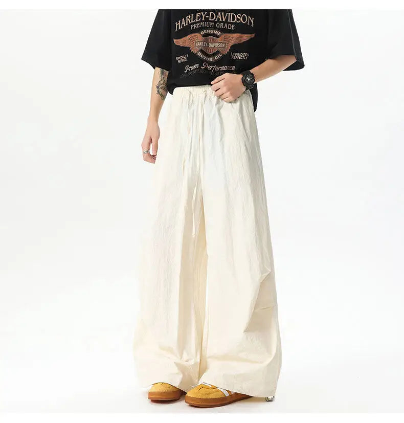 Unisex Pants Wide Leg Athletic Lounge Pants Spring Summer Lightweight Stretch Waist Casual Sportswear Joggers Loose Thin Comfort voguable