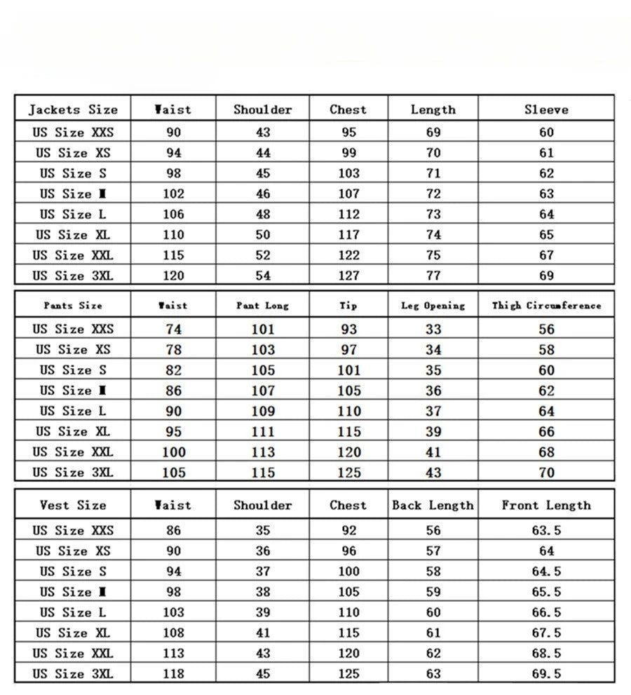 Voguable  Men's 3pcs Suit Set, Jacket + Vest + Pants, Fashionable High-Quality, Suitable for Weddings, Parties and Formal Occasions voguable