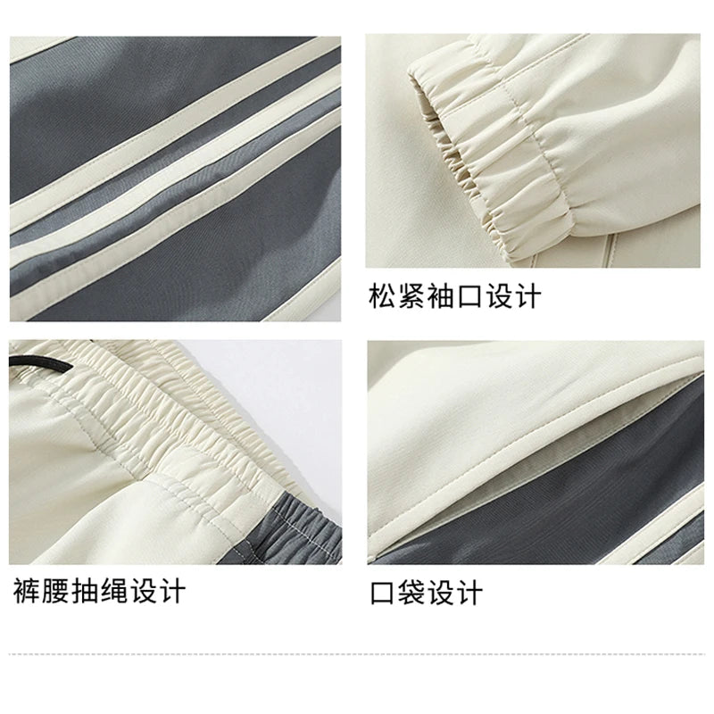 Sports suit men's spring and autumn new style casual teenager overalls suit men's plus  size handsome suit voguable